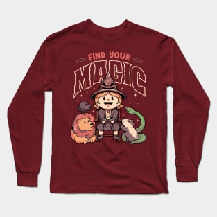 Find Your Magic - Cute Witch Geek Gift Long Sleeve T-Shirt